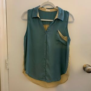 Collared Sleeveless Button Down